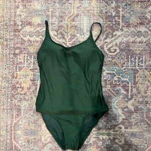 Quince Forrest Green One Piece Womans bathing suit
